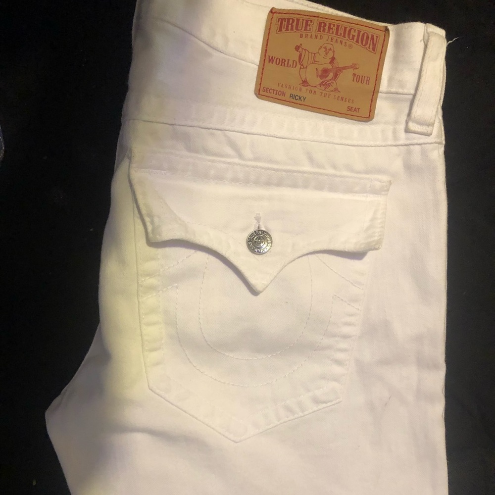 All white Ricky True Religion Jeans